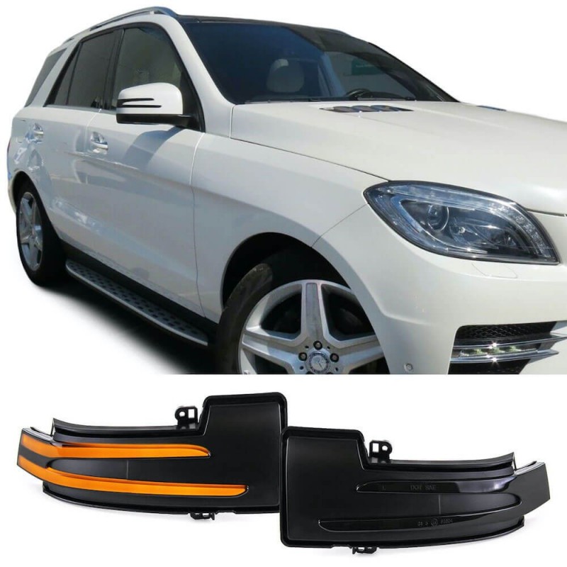 2x Clignotants de rétroviseurs fumés à LED dynamiques Mercedes ML W164 W166 / R W251 / G W463