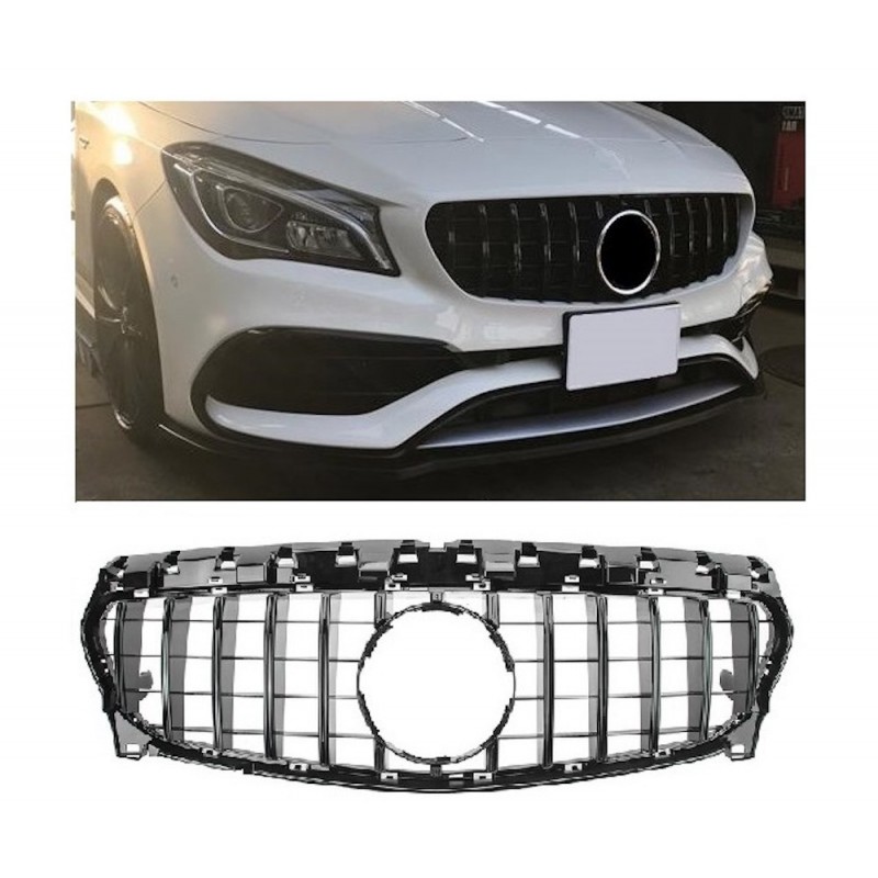 Calandre Mercedes Classe CLA C117 Noir brillant Panamericana 16+ (Sans caméra) Calandre Mercedes Classe CLA C117 Noir brillant Panamericana 16+ (Sans caméra)