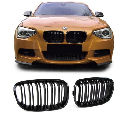 2x Grilles de Calandre BMW F20 F21 Noir Brillant M Performance 11-15