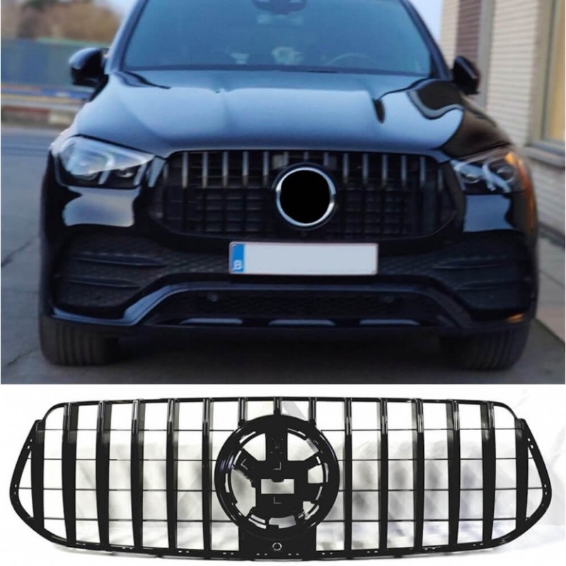 Calandre Mercedes GLE V167 SUV & C167 Coupé Noir 19-23 (avec Pack AMG) Look Panamericana Calandre Mercedes GLE V167 SUV & C167 Coupé Noir 19-23 (avec Pack AMG) Look Panamericana
