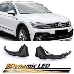 Clignotants de rétroviseurs noir fumé à LED Dynamiques Volkswagen Tiguan 2 16+