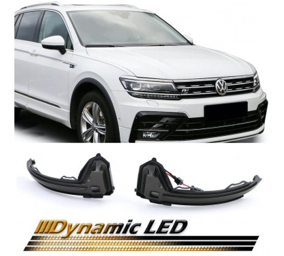 Clignotants de rétroviseurs noir fumé à LED Dynamiques Volkswagen Tiguan 2 16+