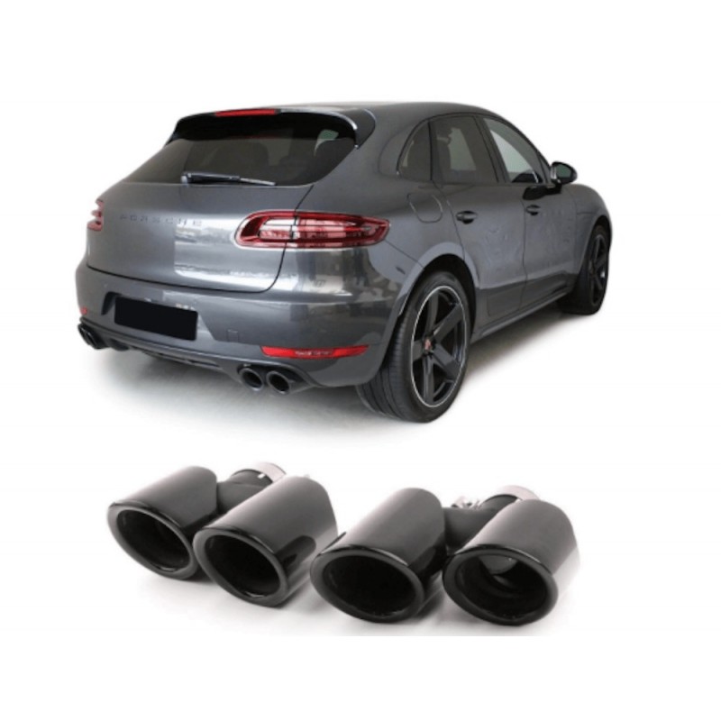 2x Embouts d'échappements Noir Porsche Macan (14-17)