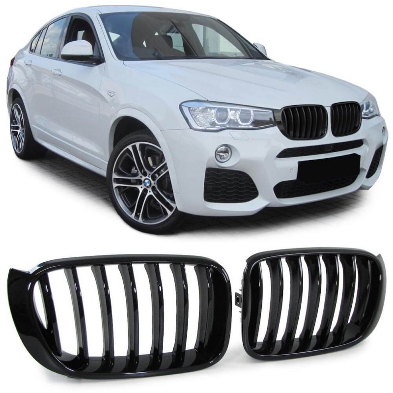 2x Grilles de Calandre BMW X3 F25 X4 F26 noir brillant (14+)
