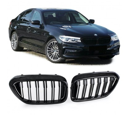 2x Grilles de Calandre Serie 5 M Performance Carbone G30 G31 17+