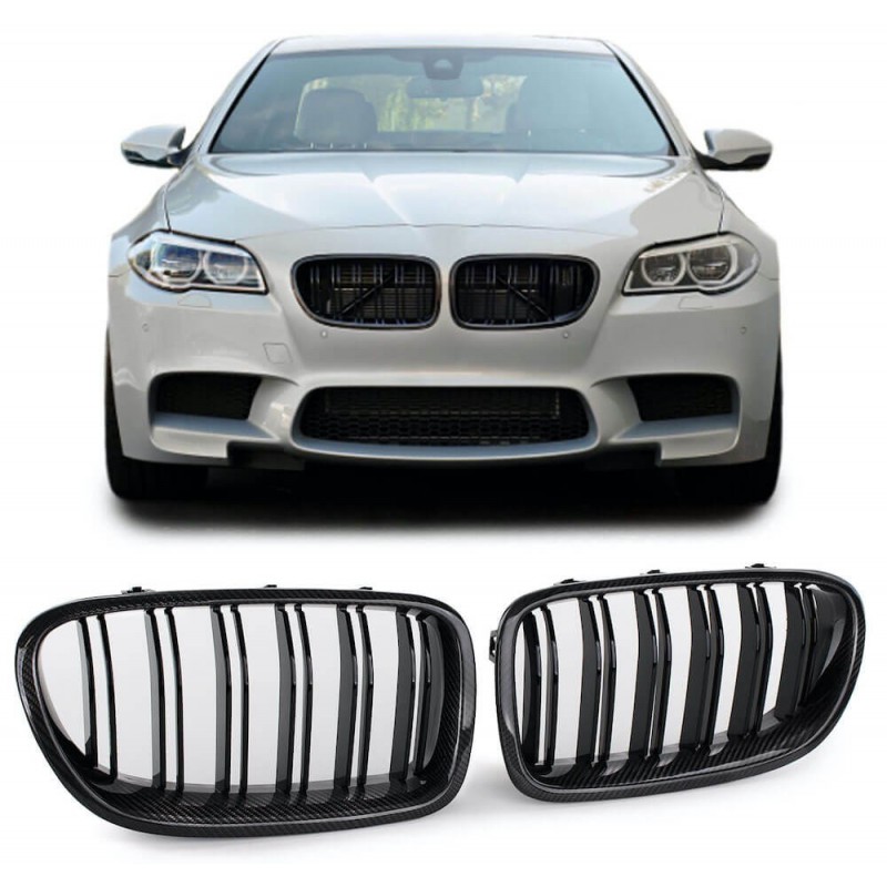 2x Grilles de calandre carbone BMW serie 5 F10 F11 10-17