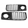 2x Grilles de pare chocs Look RS4 Noir Brillant Audi A4 B8 08-10