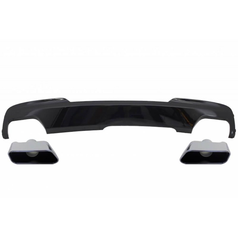 Diffuseur arriere Noir Brillant et embouts BMW serie 5 F10 F11 Pack M 11-17