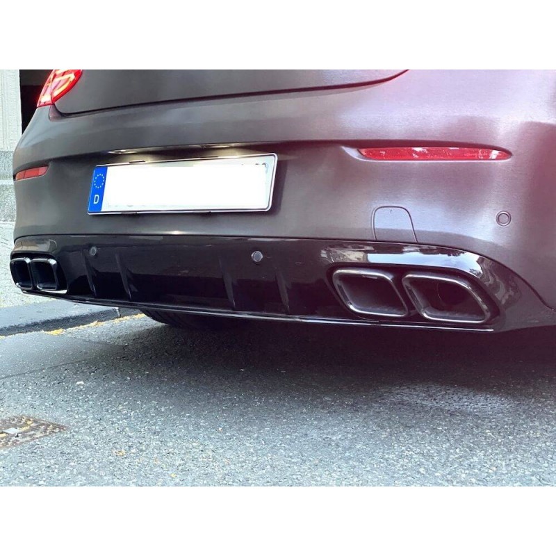 Diffuseur arrière et sorties d'échappements Mercedes Classe C C205 A205 Coupe Cabrio Look C63S AMG (14-18)
