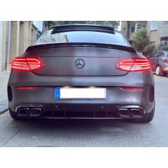 Diffuseur arriere et sorties d'échappements Mercedes Classe C C205 A205 Coupe Cabrio Look C63S AMG 14-19