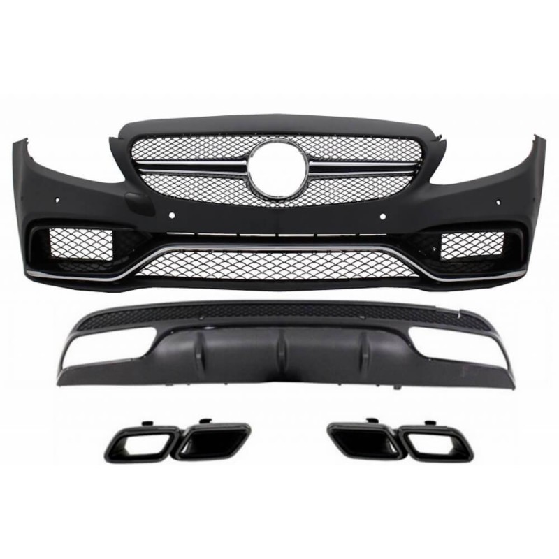 Kit carrosserie Mercedes Classe C W205 Look C63 AMG Black Edition (modèle avec pack AMG) Kit carrosserie Mercedes Classe C W205 Look C63 AMG Black Edition (modèle avec pack AMG)
