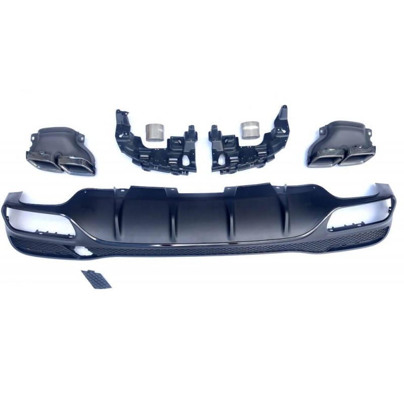Diffuseur + sorties d'echappements noir brillant Mercedes GLE W166 Look 63 AMG Noir 15-19
