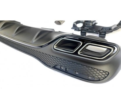Diffuseur + sorties d'echappements noir brillant Mercedes GLE W166 Look 63 AMG Noir 15-19