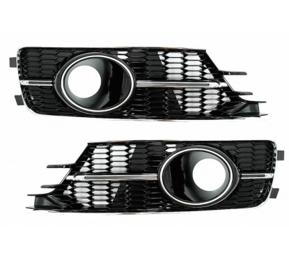 Grilles de calandre inferieur Audi A6 C7 4G Noir Chrome 15-18