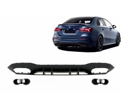 Diffuseur + échappements Mercedes Classe A V177 berline (18+) Look A45 AMG
