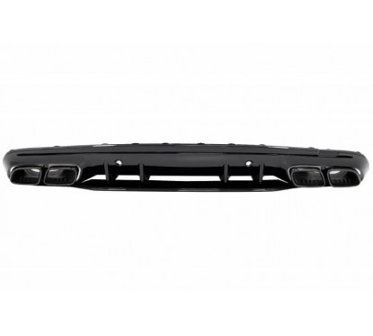 Diffuseur arrière + échappements Noirs Mercedes Classe C W205 S205 Look C63s (14-18) avec pack AMG