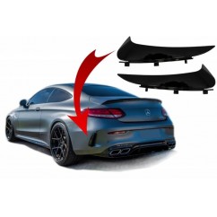 2x Ailerons pare choc arriere Mercedes Classe C C205, A205 Noir brillant 14-18