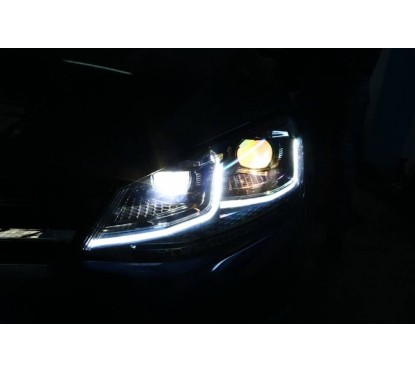 2x Phares LED adaptables sur Golf VII 7 look Facelift 7.5 R-Line lisere chrome (12-17)