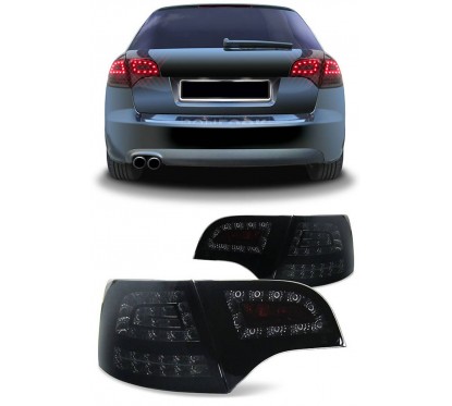 Feux arrières LED Noir fumés Audi A4 B7 Avant (04-08)