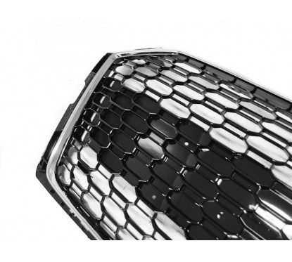 Calandre Audi A5 B9 F5 Look RS Noir et Chrome (19-24)