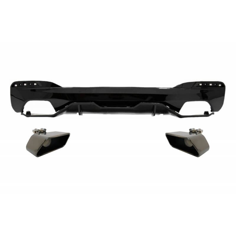 Diffuseur Noir brillant + embout BMW série 5 G30 31 Look M performance (17-20)
