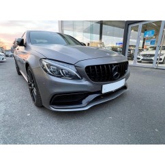 Calandre Mercedes pour C63 AMG W205 sans caméra Noir brillant (14-18) moteur AMG uniquement