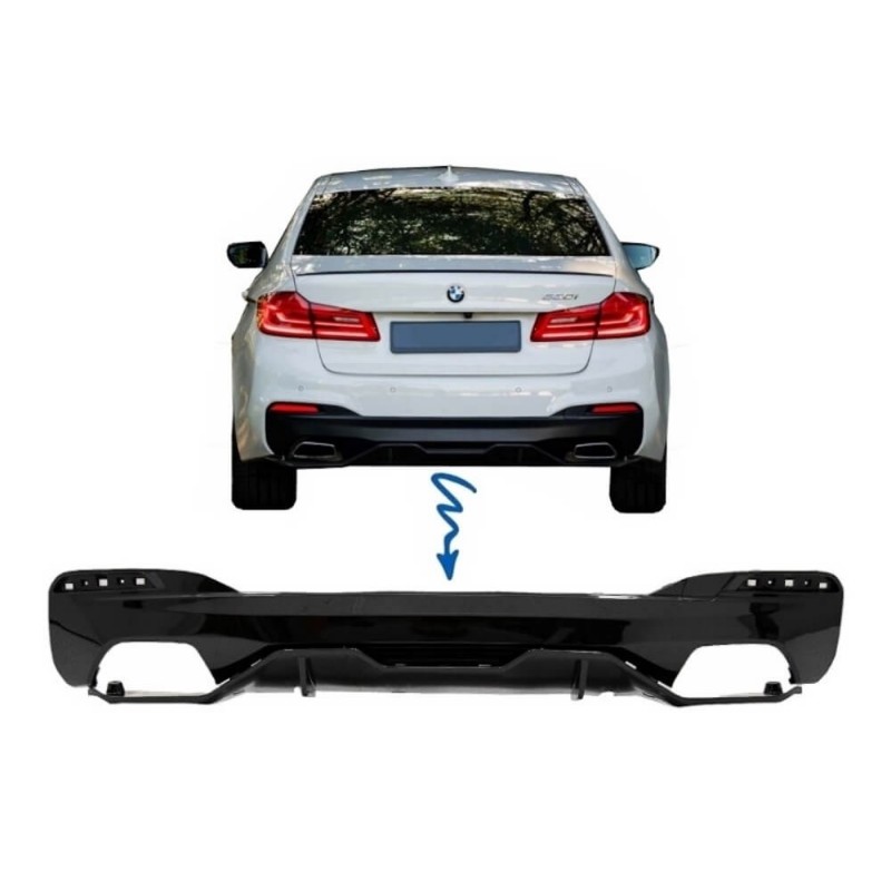 Diffuseur Arrière Noir Brillant M Performance Pour BMW Série 5 F10/F11 535D/535i