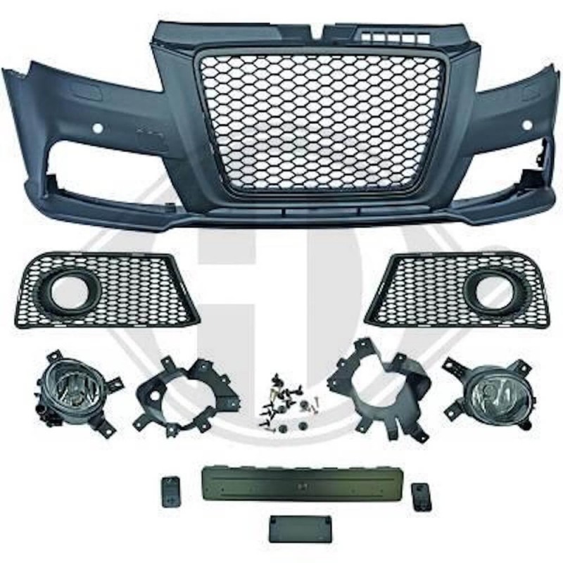 Pare choc + calandre avant adaptable sur Audi A3 8P Look RS3 (08-12) Pare choc + calandre avant adaptable sur Audi A3 8P Look RS3 (08-12)
