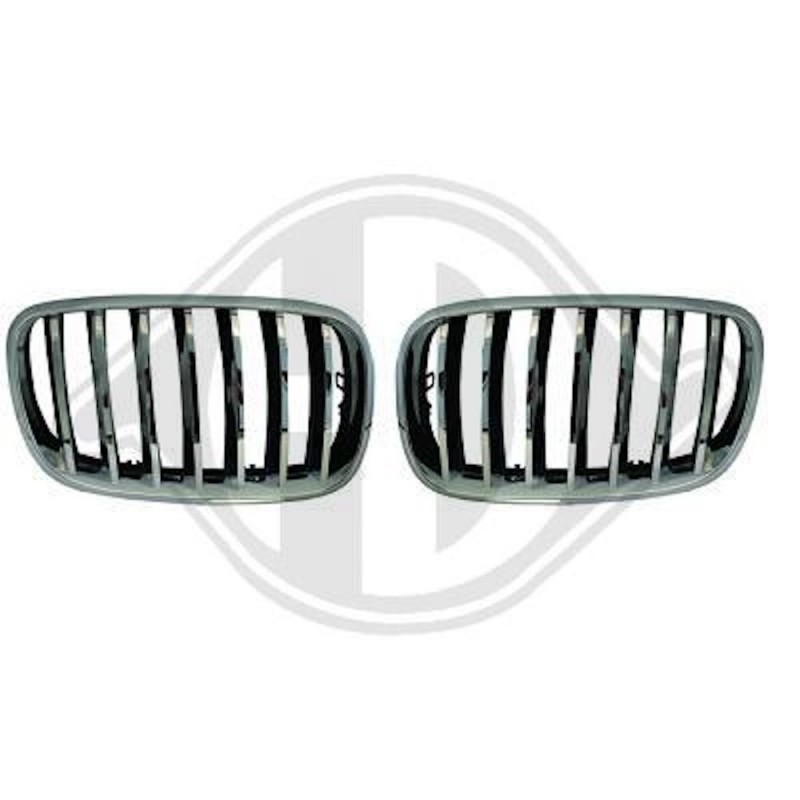 2x Grilles de Calandre BMW X6 E71 Noir / Chrome (06-13)