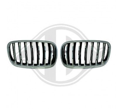 2x Grilles de Calandre BMW X6 E71 Noir / Chrome 06-13