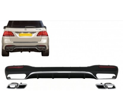 Diffuseur arrière + sorties d'échappements Mercedes GLE W166 Facelift Look GLE 63 AMG (15-19)
