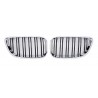 2X Grilles de Calandre BMW F22 F23 Doubles Lames Look M2 Chrome Noir