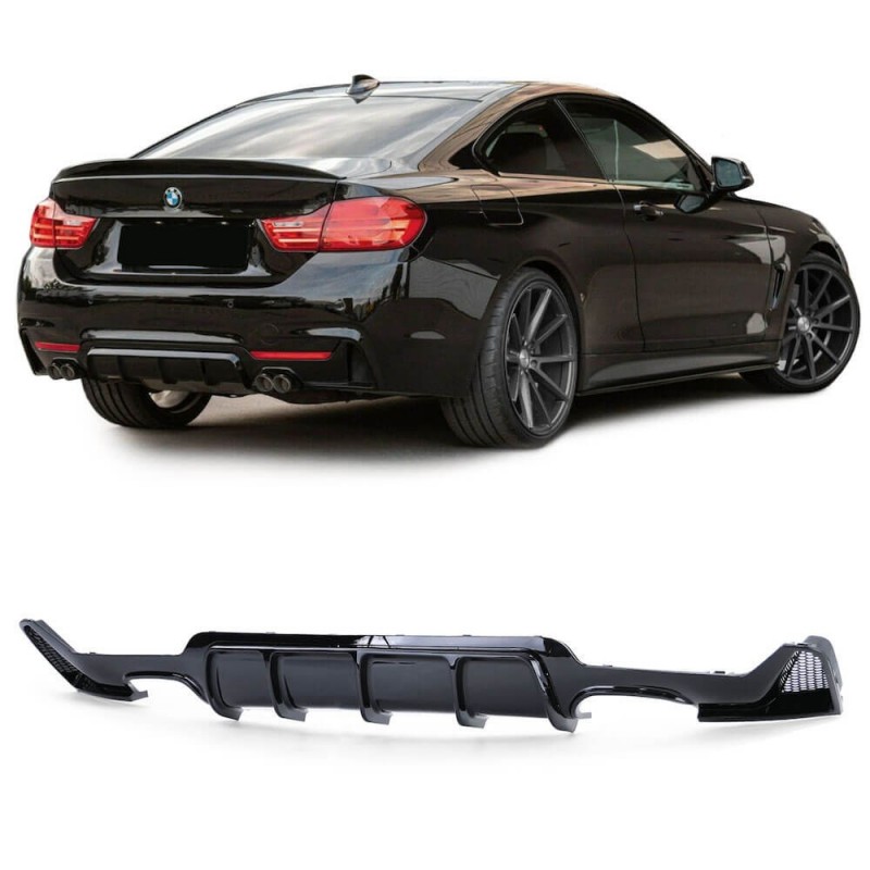Diffuseur arrière noir brillant BMW série 4 F32 F36 look M4 13+ (2+2) Diffuseur arrière noir brillant BMW série 4 F32 F36 look M4 13+ (2+2)