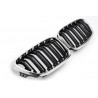 2X Grilles de Calandre BMW F22 F23 Doubles Lames Look M2 Chrome Noir