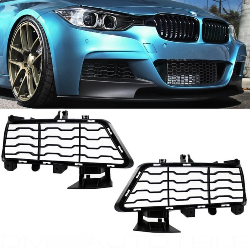 2x Grilles de pare chocs BMW série 3 F30 F31 avec Pack M (11-19)