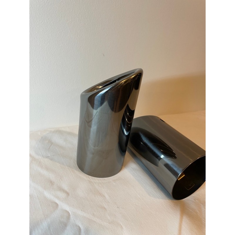 2x embouts d'échappements Noir Ø 65-68 mm