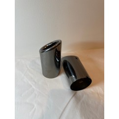 2x embouts d'echappements Noir Ø 65-68 mm