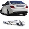 2x Sorties d'echappement double Chrome Mercedes Classe C W204 07-14