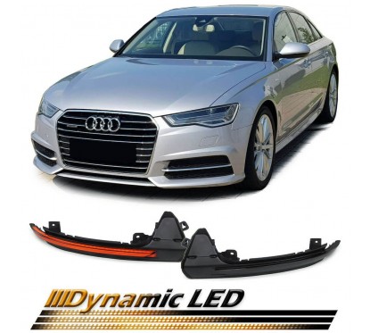 2x Clignotants noirs fumés à LED dynamiques Audi A6 4G 10+