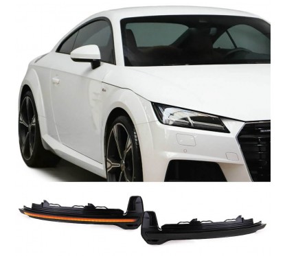 2x Clignotants noirs fumés à LED dynamiques Audi TT, R8 16-18