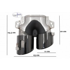 2x Embouts d'echappements Noir Mercedes Classe A, CLA, GLA, GLB Look 45 S 18+