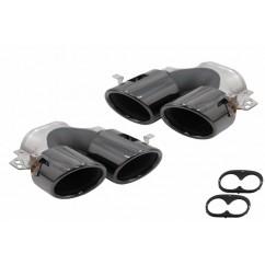 2x Embouts d'echappements Noir Mercedes Classe A, CLA, GLA, GLB Look 45 S 18+