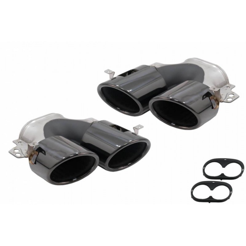 2x Embouts d'échappements Noir Mercedes Classe A, CLA, GLA, GLB Look 45 S (18-23)