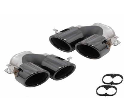 2x Embouts d'echappements Noir Mercedes Classe A, CLA, GLA, GLB Look 45 S 18+