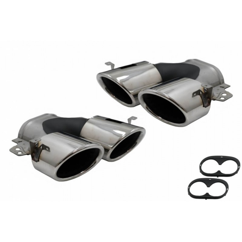2x Embouts d'echappements Chrome Mercedes Classe A, CLA, GLA, GLB Look 45 S 18+