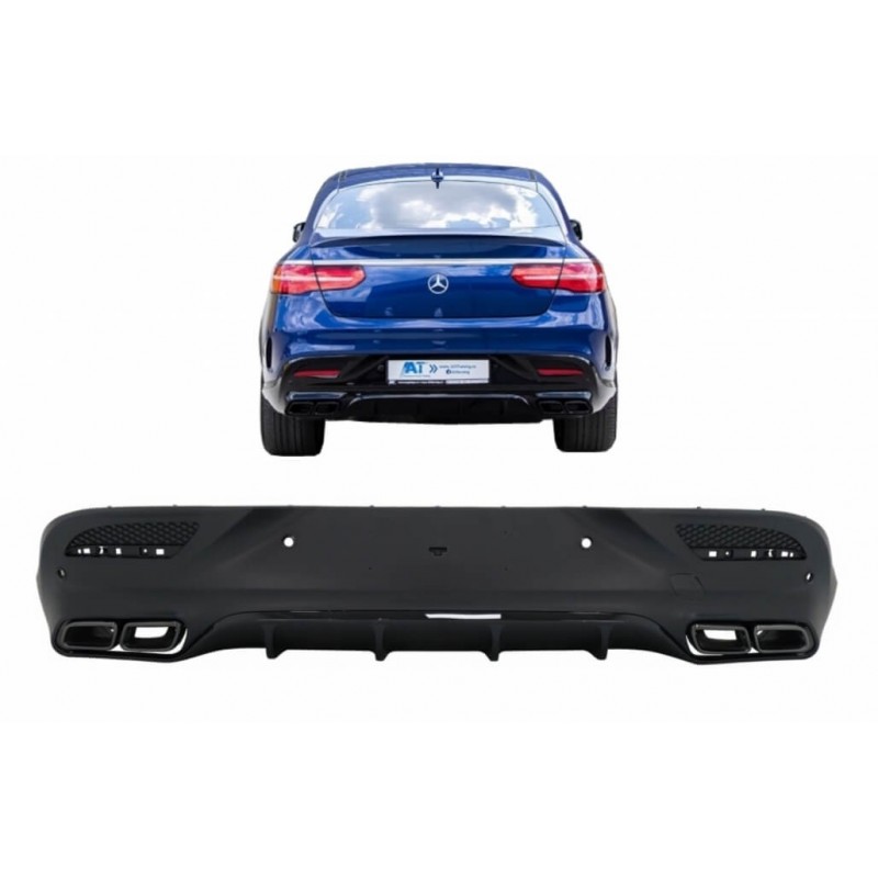 Diffuseur + sorties d'échappements Noir Mercedes GLE Coupe C292 Look 63 AMG Noir 15-19 (avec Pack AMG)