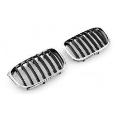 2x Grilles de Calandre BMW X3 X4 G01 G02 Noir et Chrome
