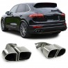 2x Embouts d'échappement double Chrome Look Turbo Porsche Cayenne (14-17)