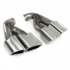 2x Embouts d'échappement double Chrome Look Turbo Porsche Cayenne (14-17)