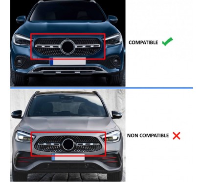 Calandre Panamericana AMG Noir et chrome Mercedes GLA H247 de 2020 à 2023 (sans Pack AMG)